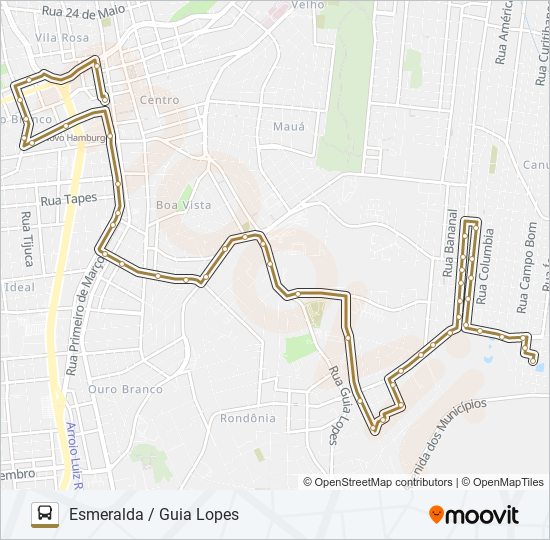 Mapa da linha 061 ESMERALDA / GUIA LOPES de ônibus