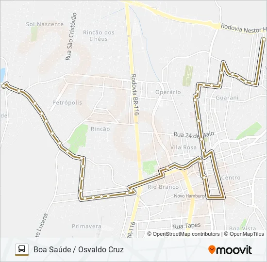 053 BOA SAÚDE / OSVALDO CRUZ Bus Line Map