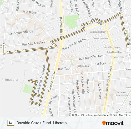 059 OSVALDO CRUZ / FUND. LIBERATO Bus Line Map