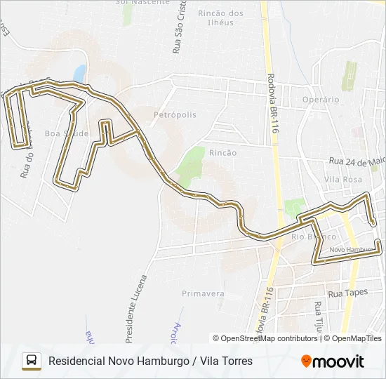 087 RESIDENCIAL NOVO HAMBURGO / VILA TORRES Bus Line Map