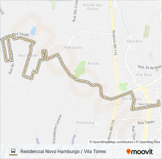 087 RESIDENCIAL NOVO HAMBURGO / VILA TORRES Bus Line Map