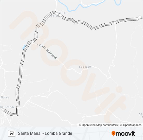 Mapa da linha MUNICIPAL LOMBA GRANDE de ônibus