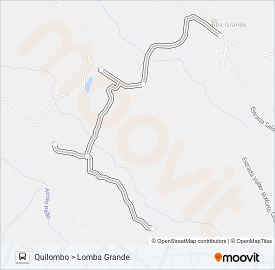 Mapa da linha MUNICIPAL LOMBA GRANDE de ônibus