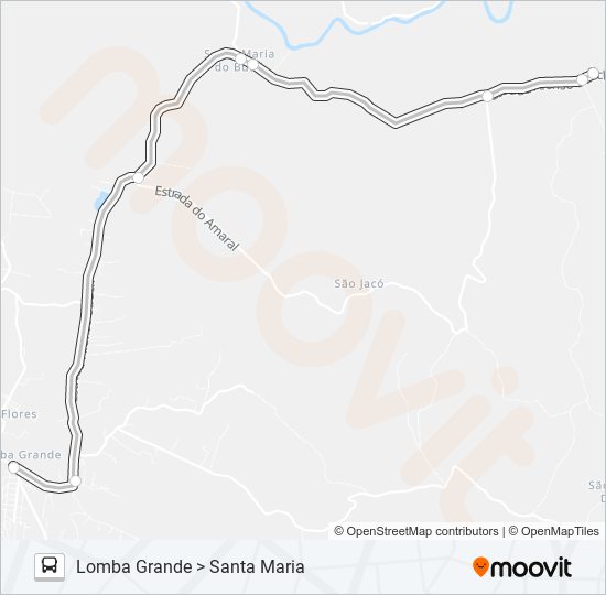Mapa da linha MUNICIPAL LOMBA GRANDE de ônibus