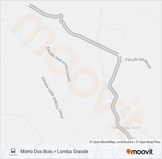 Mapa da linha MUNICIPAL LOMBA GRANDE de ônibus