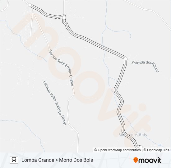 Mapa da linha MUNICIPAL LOMBA GRANDE de ônibus