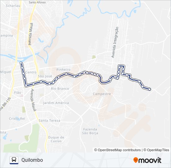 QUILOMBO bus Line Map