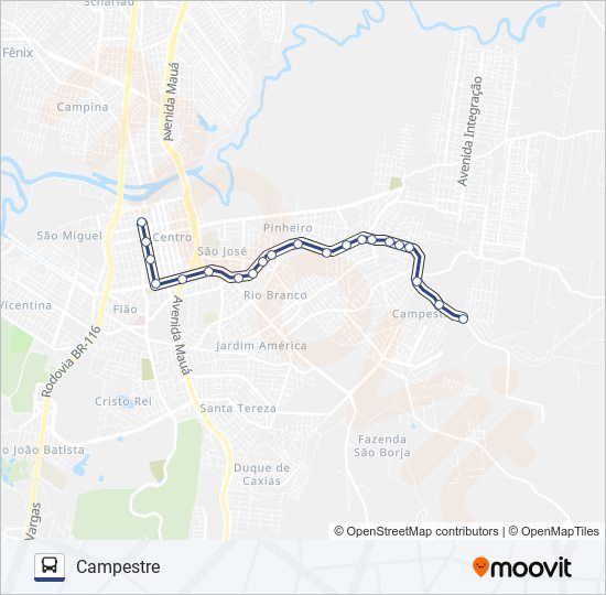 Mapa de CAMPESTRE de autobús