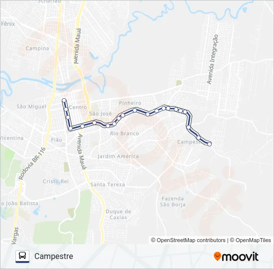CAMPESTRE Bus Line Map
