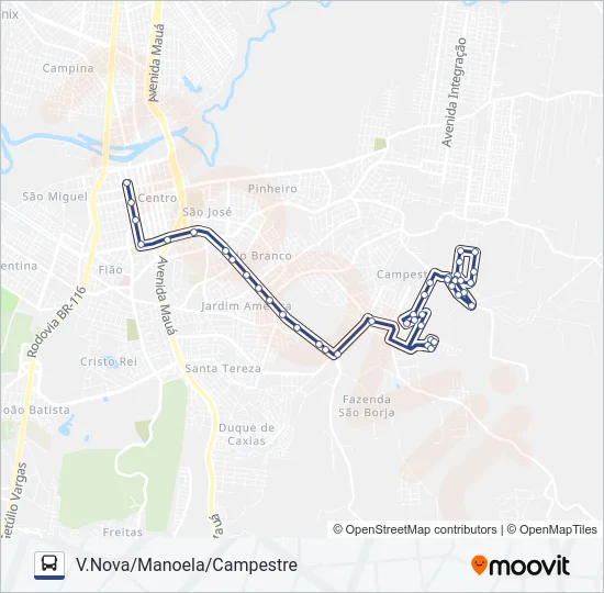 VILA NOVA Bus Line Map