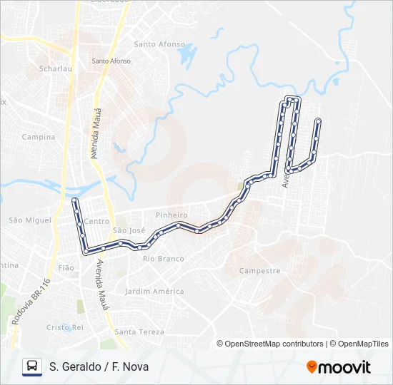FEITORIA NOVA Bus Line Map
