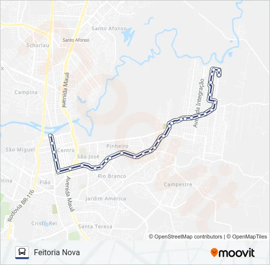 FEITORIA NOVA Bus Line Map