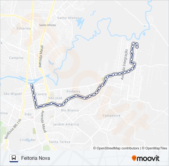 FEITORIA NOVA bus Line Map