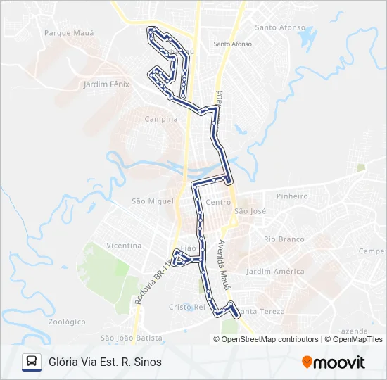 30 VILA GLÓRIA Bus Line Map