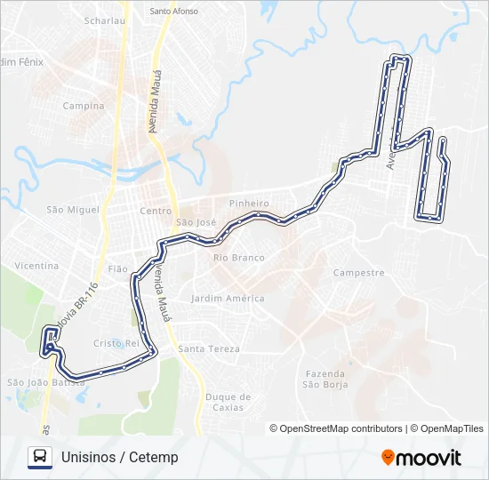 FEITORIA COHAB Bus Line Map