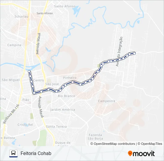 FEITORIA COHAB Bus Line Map