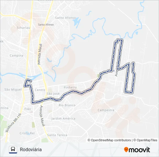FEITORIA COHAB Bus Line Map