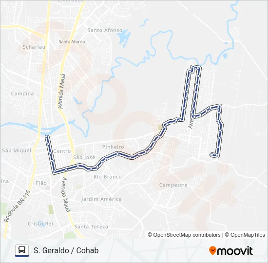 FEITORIA COHAB Bus Line Map