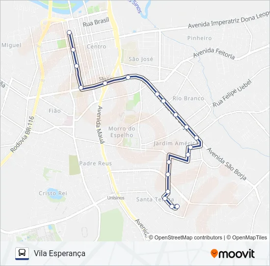 VILA ESPERANÇA Bus Line Map