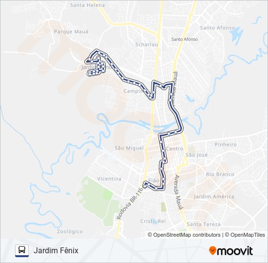 42 JARDIM FÊNIX bus Line Map