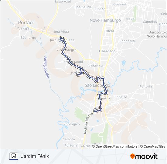 Mapa da linha 42 JARDIM FÊNIX de ônibus