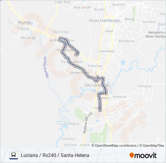 Mapa da linha 43 SANTA HELENA de ônibus