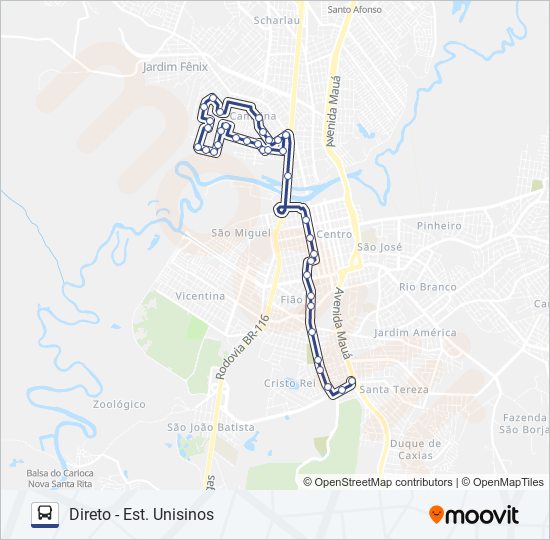 Mapa da linha 35 ANTÔNIO LEITE de ônibus