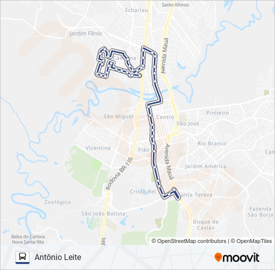 Mapa de 35 ANTÔNIO LEITE de autobús