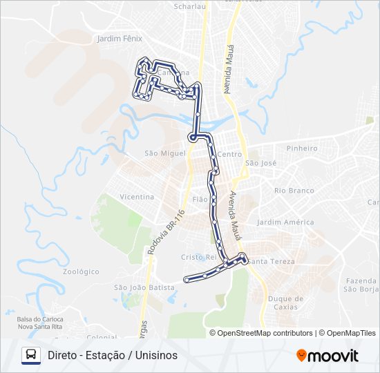 Mapa da linha 35 ANTÔNIO LEITE de ônibus