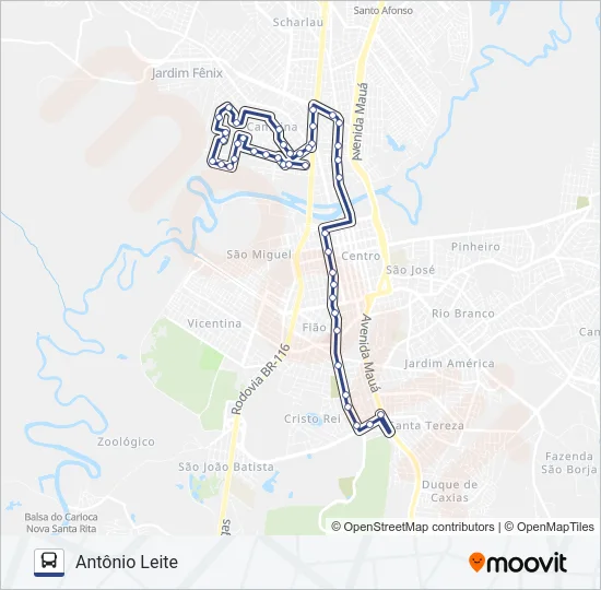35 ANTÔNIO LEITE Bus Line Map