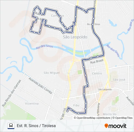35 ANTÔNIO LEITE Bus Line Map