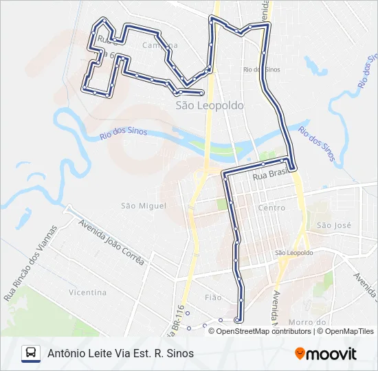 35 ANTÔNIO LEITE Bus Line Map