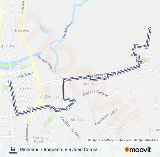 BAIRRO IMIGRANTE Bus Line Map