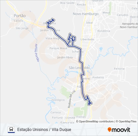 Mapa da linha ITAPEMA / PARADA 14 de ônibus
