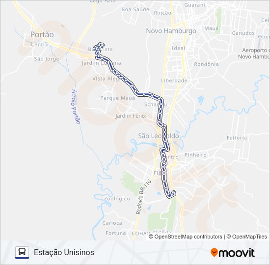 Mapa da linha ITAPEMA / PARADA 14 de ônibus