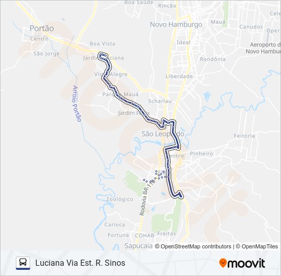 Mapa da linha 15 CAMPINA / LUCIANA de ônibus