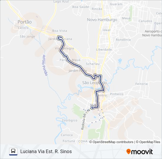 Mapa da linha 15 CAMPINA / LUCIANA de ônibus