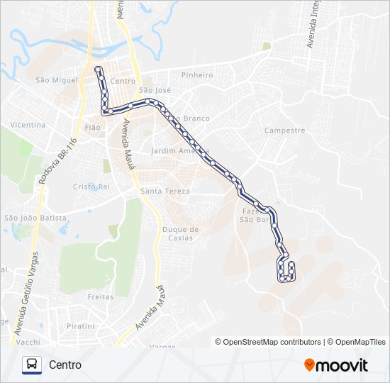 SÃO BORJA / BARREIRA bus Line Map