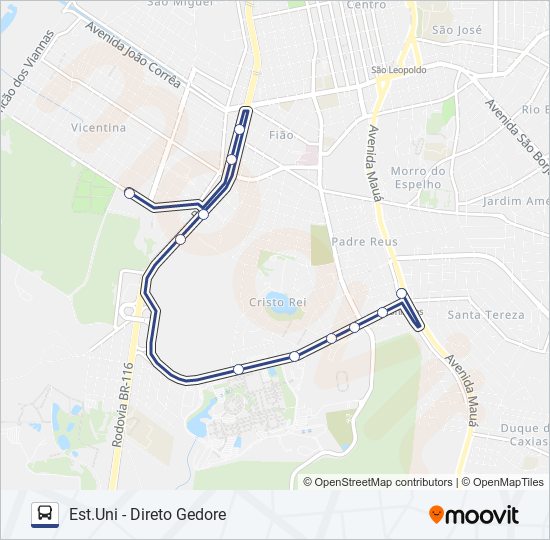 VILA MARIA / UNISINOS bus Line Map