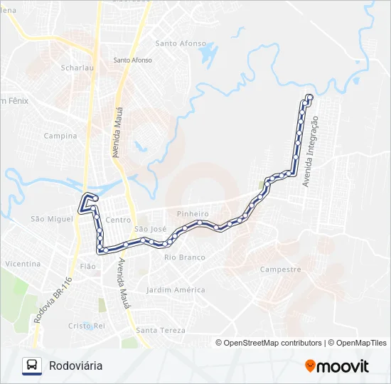 SÃO GERALDO / MADEZATTI Bus Line Map