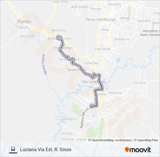 Mapa da linha 15 CAMPINA / PARQUE MAUÁ de ônibus
