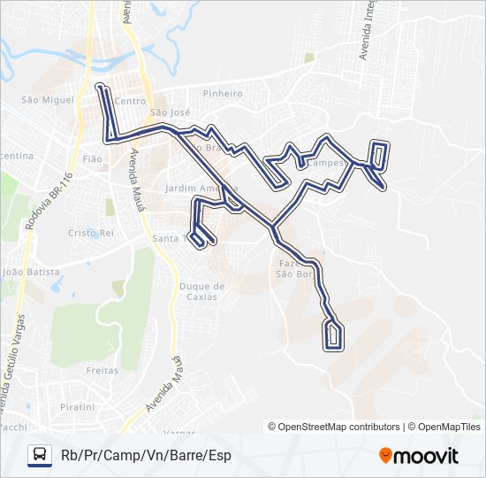 RIO BRANCO / SANTO ANDRÉ bus Line Map