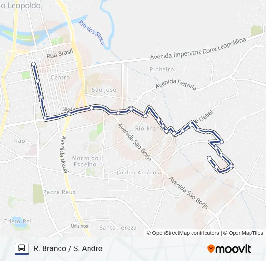 RIO BRANCO / SANTO ANDRÉ Bus Line Map