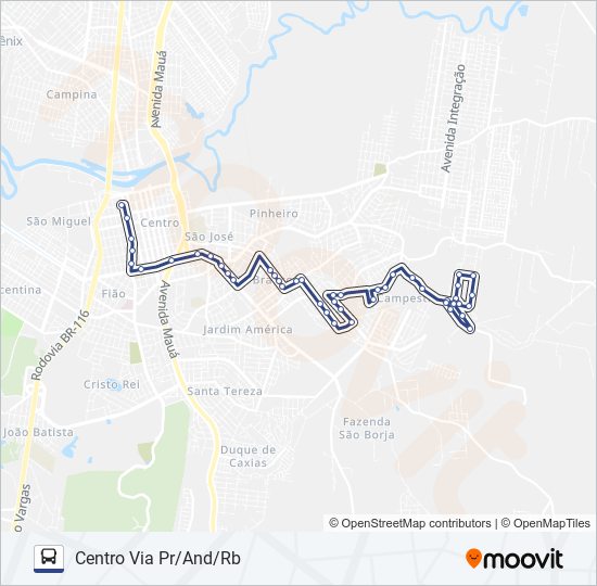 RIO BRANCO / SANTO ANDRÉ bus Line Map