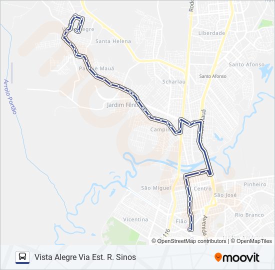 15 CAMPINA / VISTA ALEGRE bus Line Map