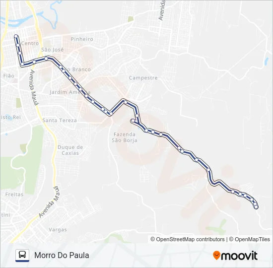 SÃO BORJA / MORRO DO PAULA Bus Line Map