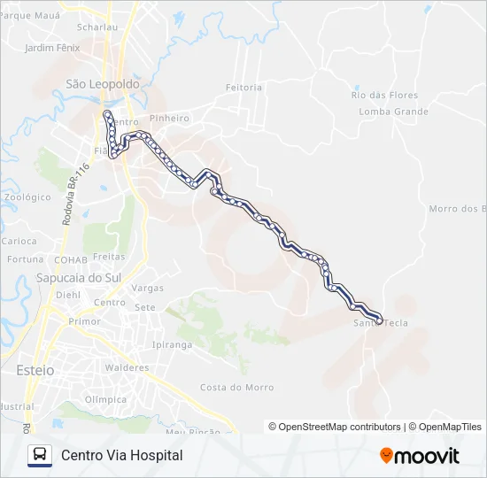 SÃO BORJA / MORRO DO PAULA Bus Line Map
