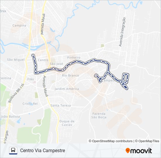 VILA BORN / PARQUE RECREIO bus Line Map