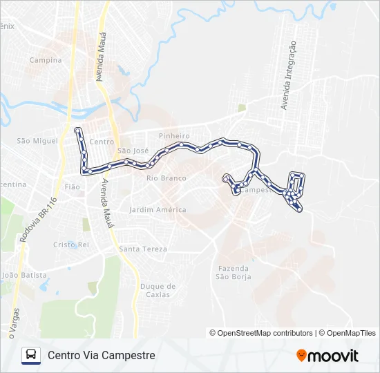 VILA BORN / PARQUE RECREIO Bus Line Map