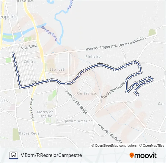 VILA BORN / PARQUE RECREIO Bus Line Map